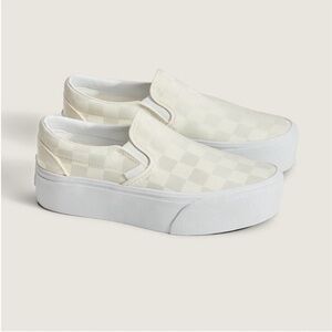 Vans Classic Slip-On Checkerboard Platform Shoe Women 6.5 US